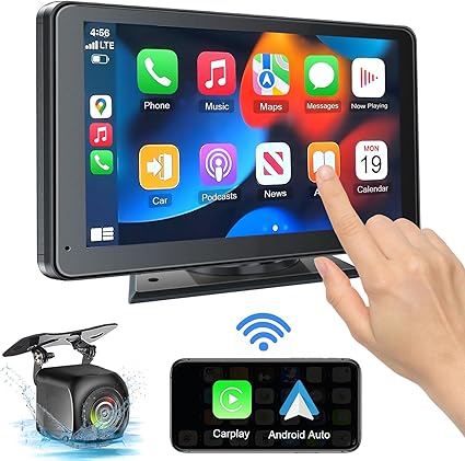 PASLDA touch screen car stereo with wireless CarPlay and Android Auto compatibility, featuring a high-definition 2.5D display for seamless navigation and entertainment