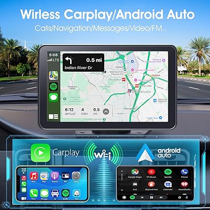 Experience effortless wireless CarPlay and Android Auto with PASLDA car stereo, enabling hands-free access to maps, music, and messages while driving.